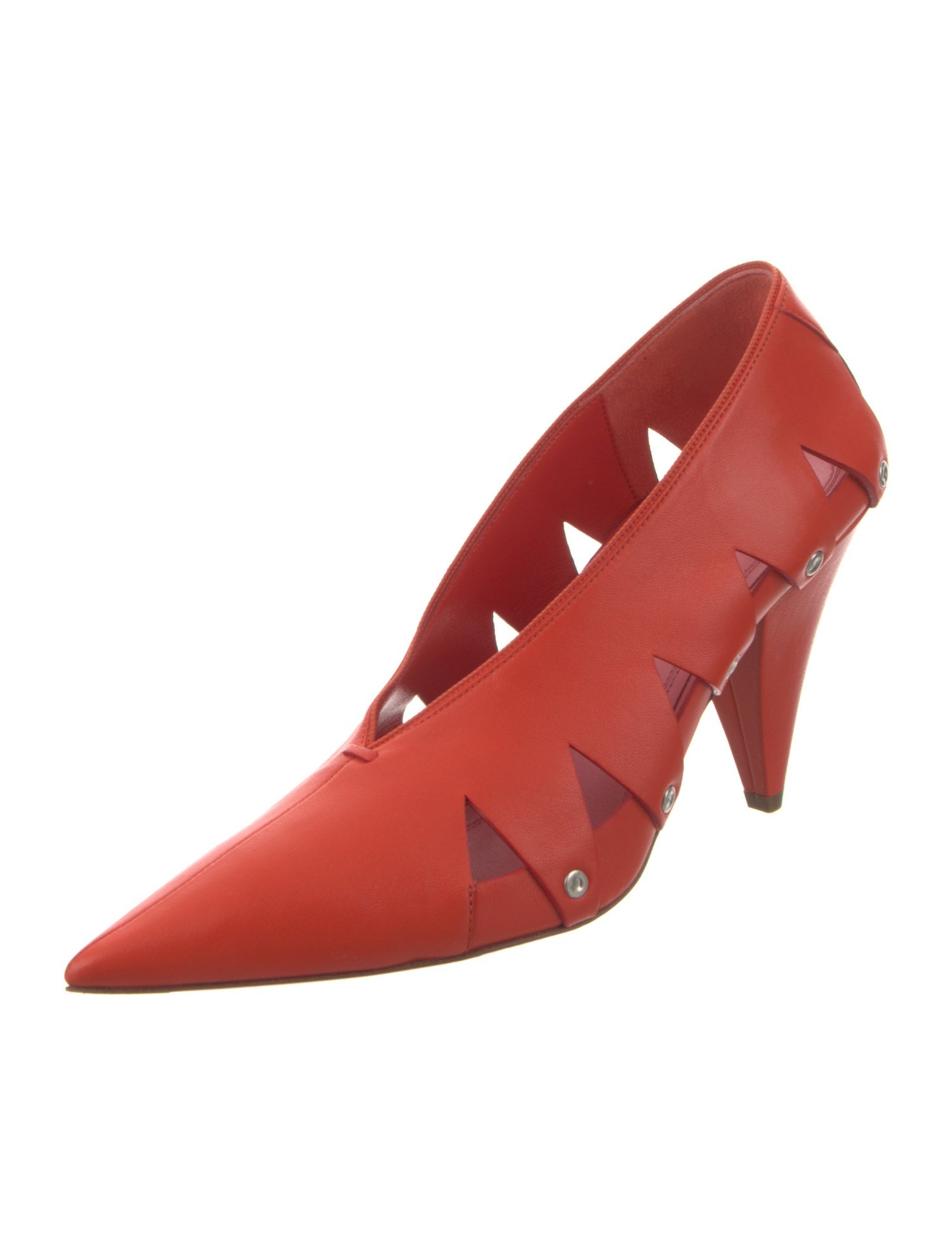 Celine Leather Cutout Accent D'Orsay Pumps w/ Tags