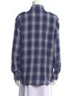 Celine Plaid Print Long Sleeve Button-Up Top