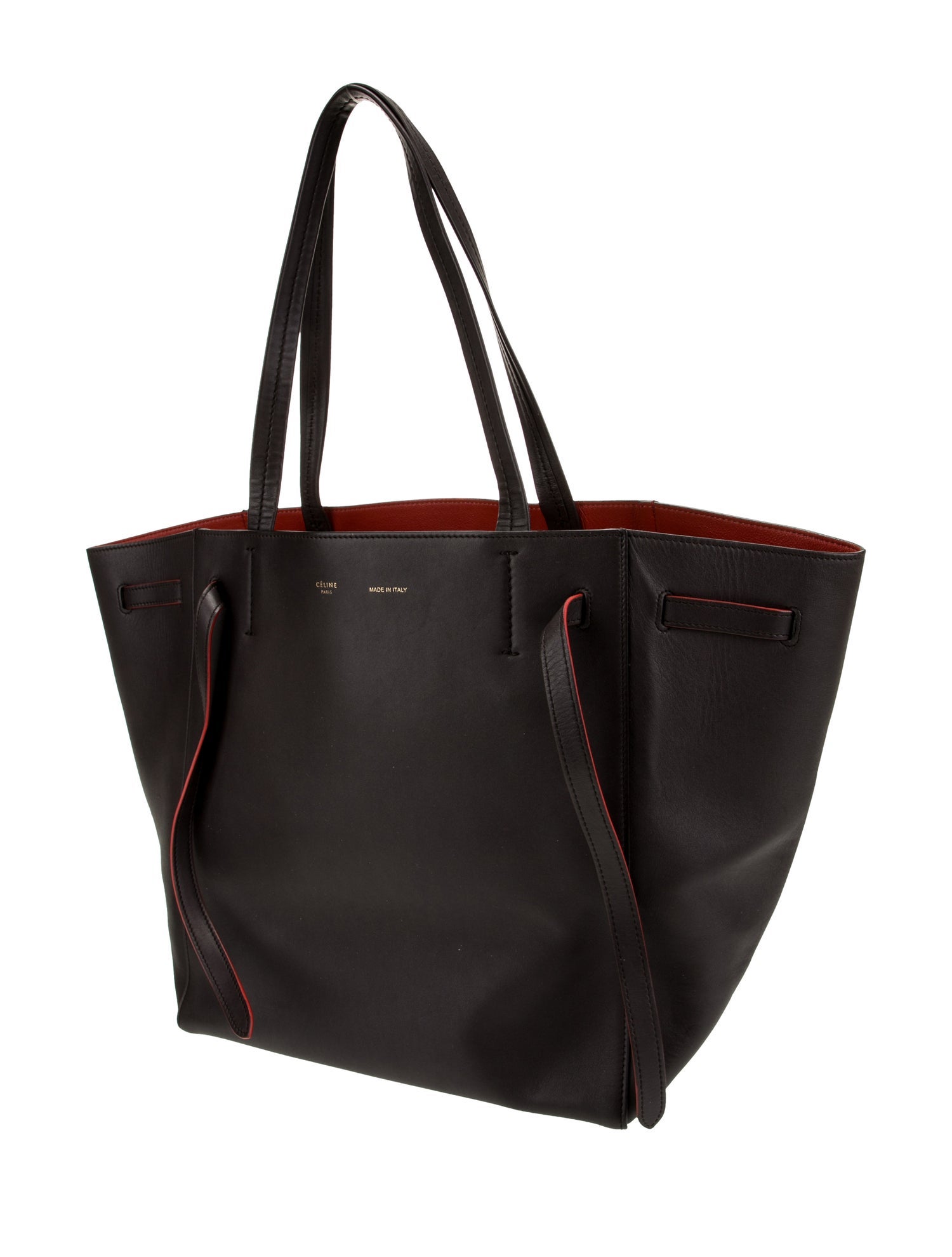 Celine Leather Cabas Tote Bag