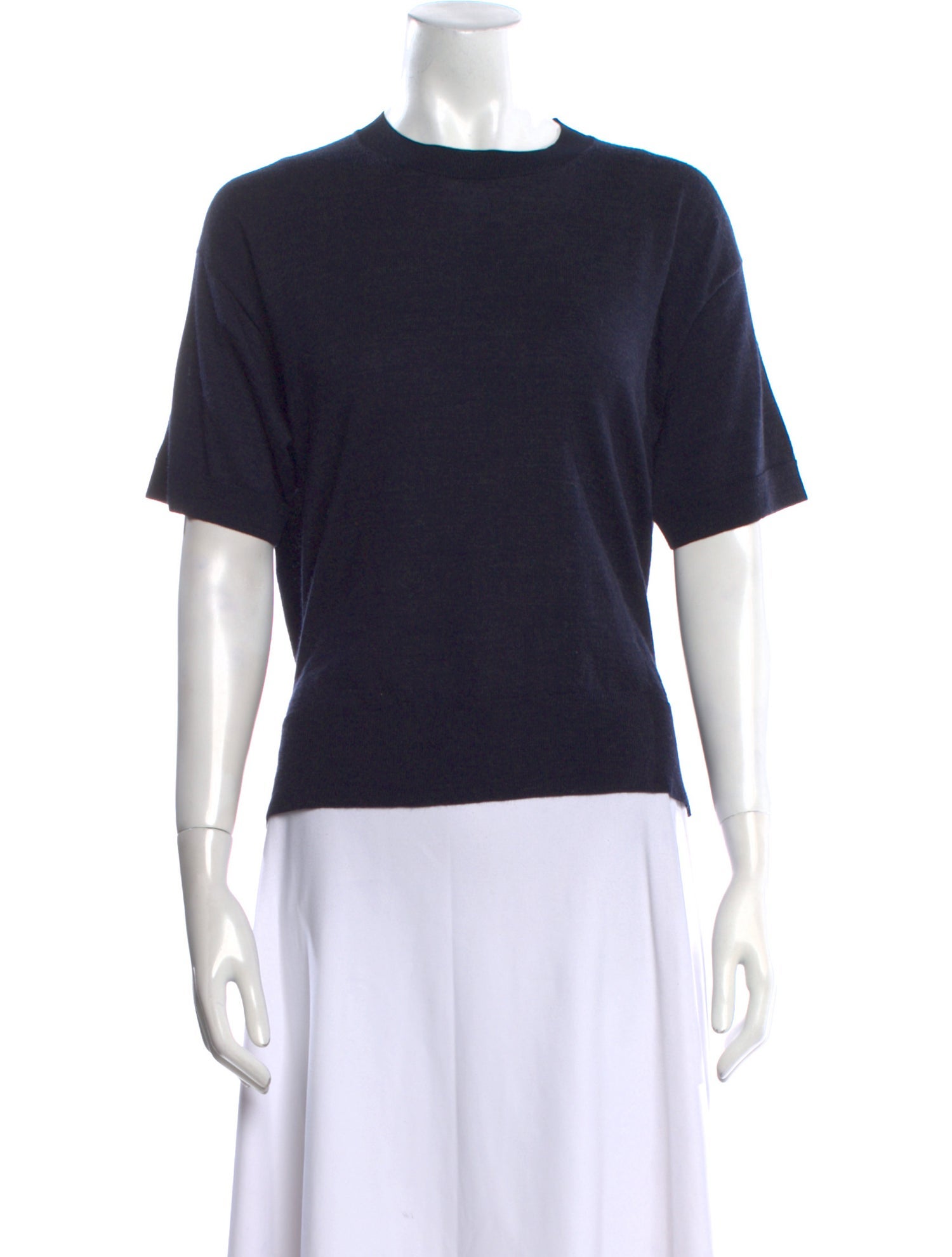 Celine Crewneck Short Sleeve Wool Sweater
