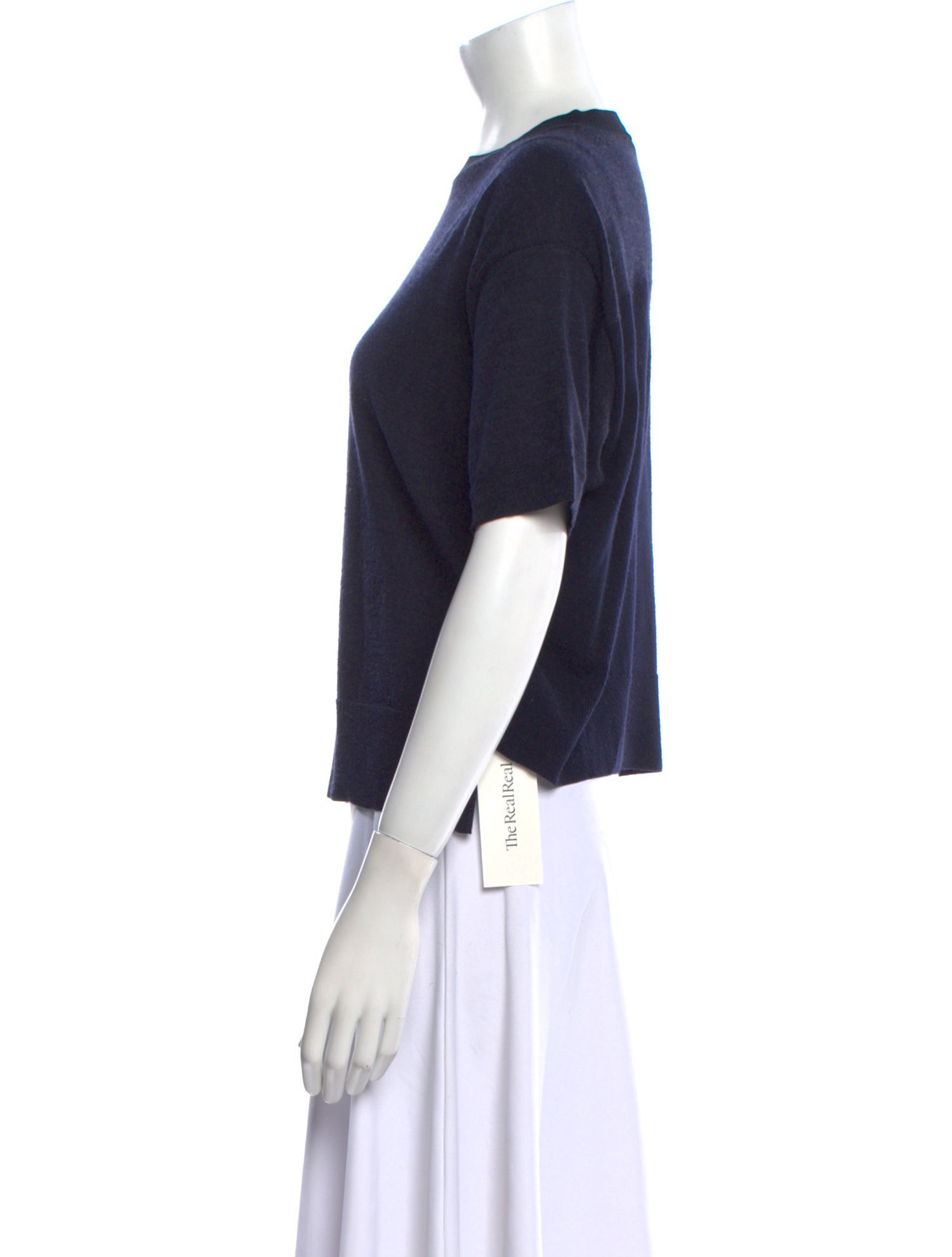 Celine Crewneck Short Sleeve Wool Sweater