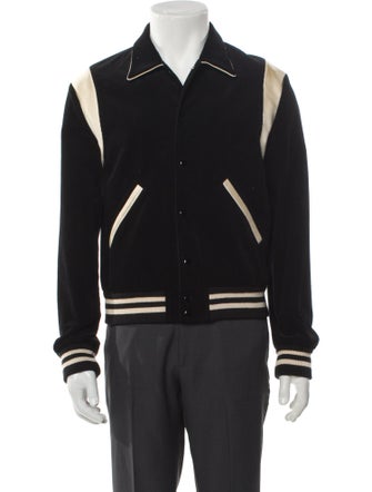Celine Corduroy Striped Varsity Jacket