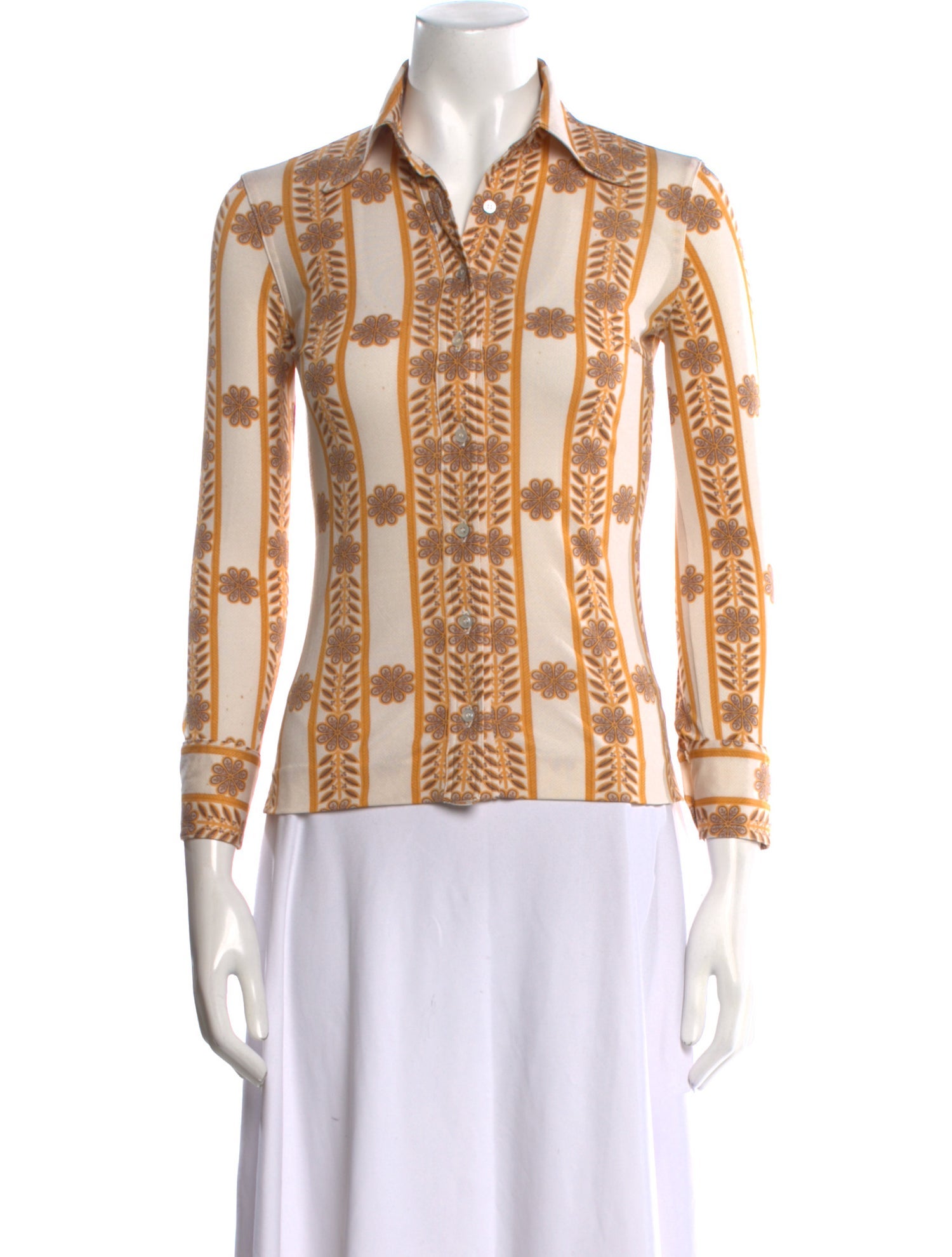 Celine Vintage 1970's Button-Up Top