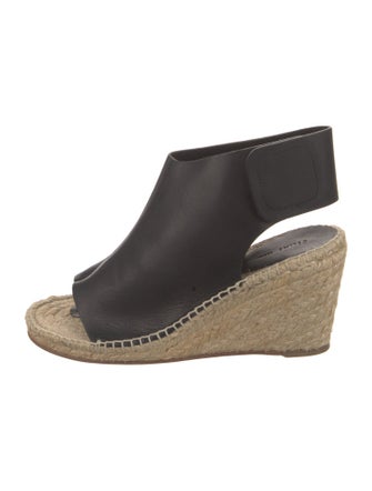 Celine Leather Whipstitch Trim Espadrilles