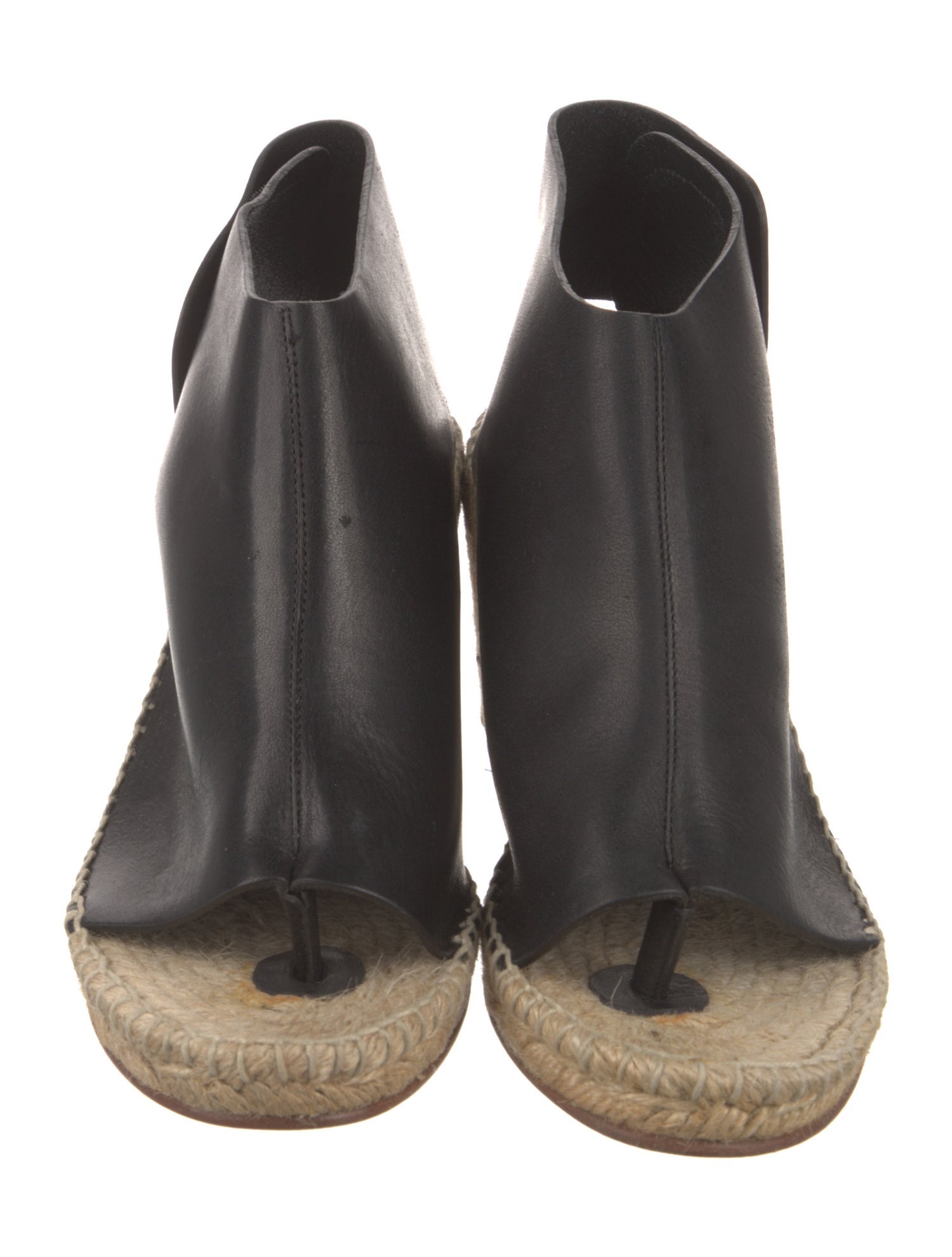 Celine Leather Whipstitch Trim Espadrilles