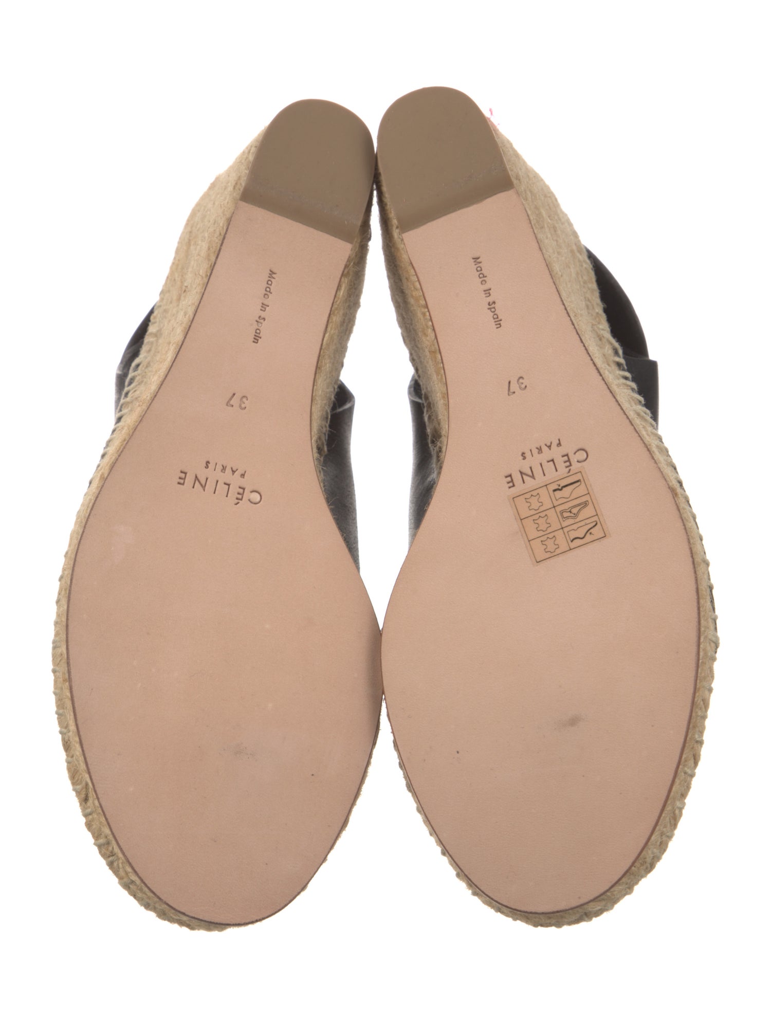 Celine Leather Whipstitch Trim Espadrilles