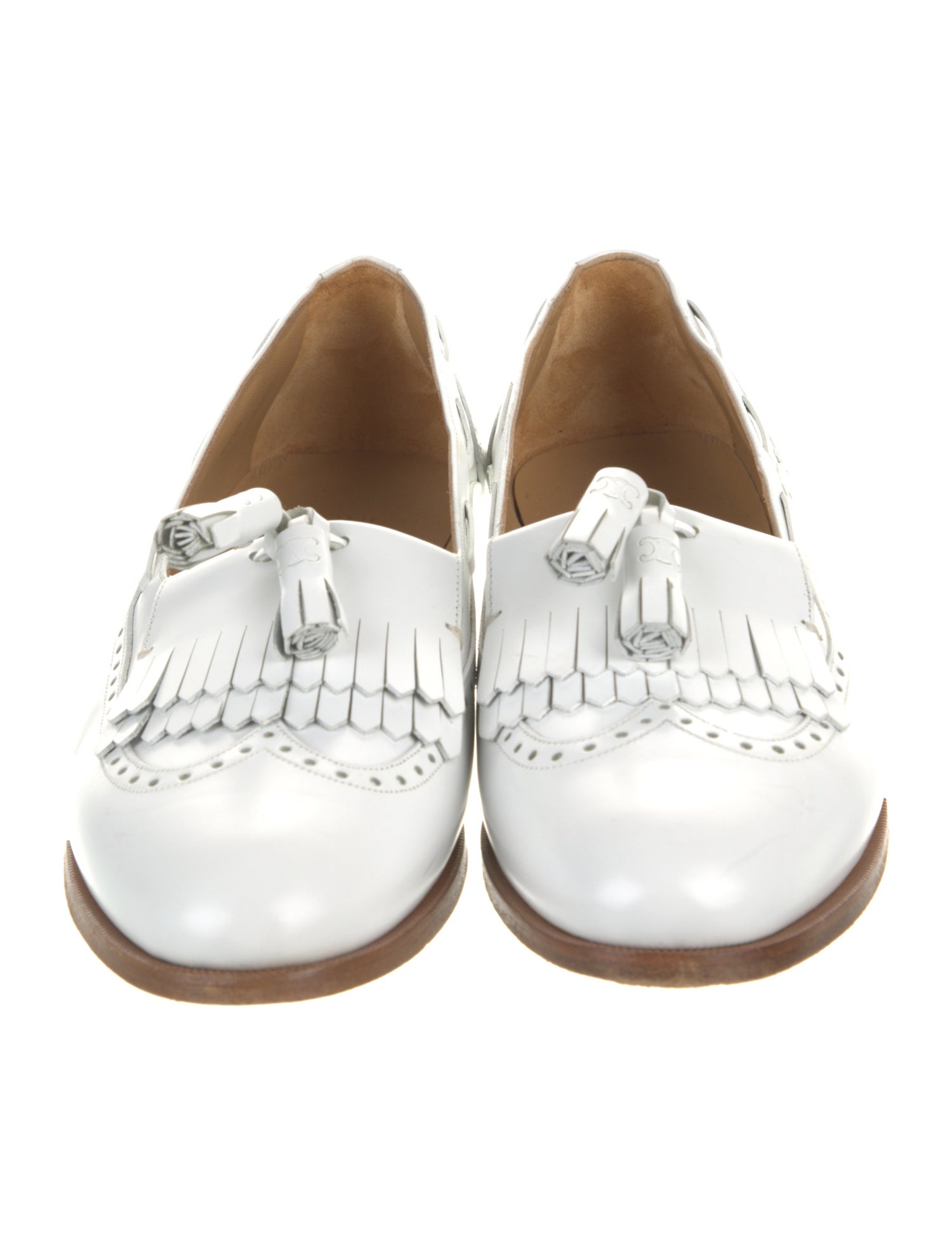 Celine Leather Tassel Accents Loafers