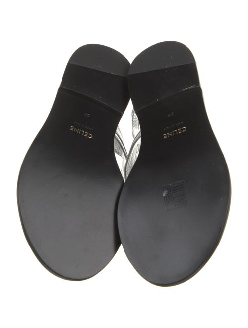 Celine Triomphe Leather T-Strap Sandals