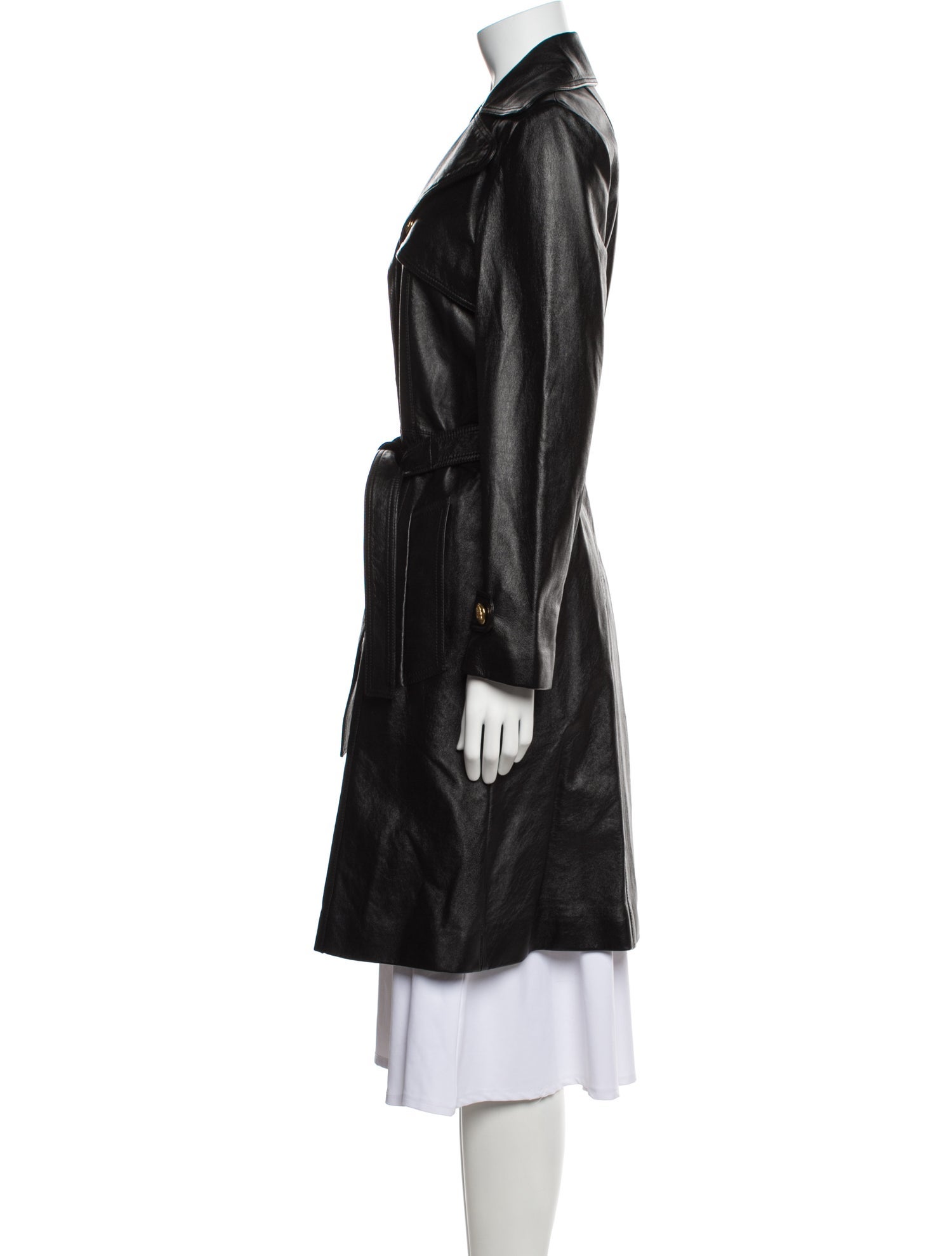 Celine Leather Trench Coat