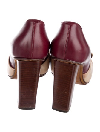 Celine Leather Colorblock Pattern Pumps