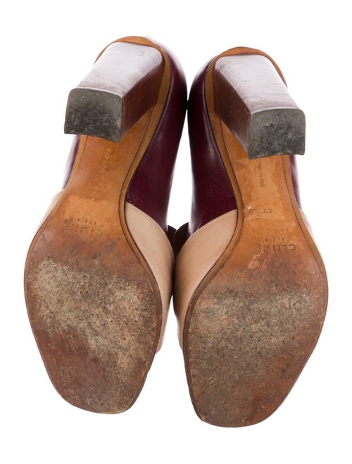 Celine Leather Colorblock Pattern Pumps