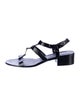 Celine Leather Printed T-Strap Sandals