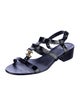 Celine Leather Printed T-Strap Sandals