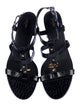 Celine Leather Printed T-Strap Sandals