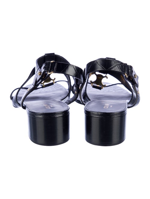 Celine Leather Printed T-Strap Sandals
