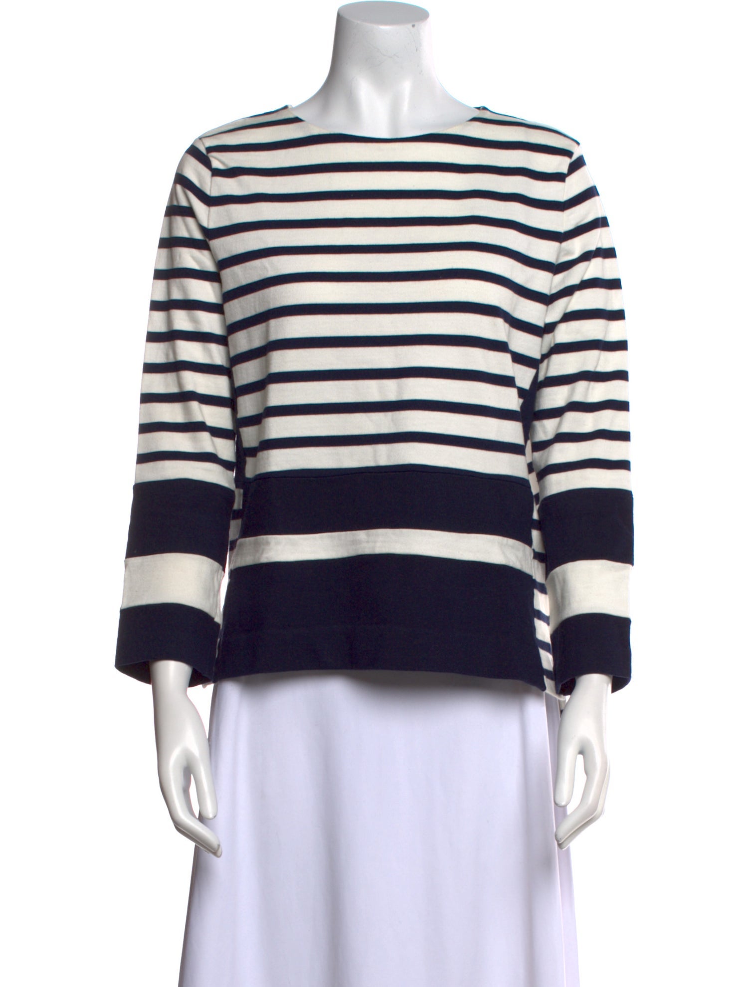 Celine Striped Scoop Neck Sweatshirt