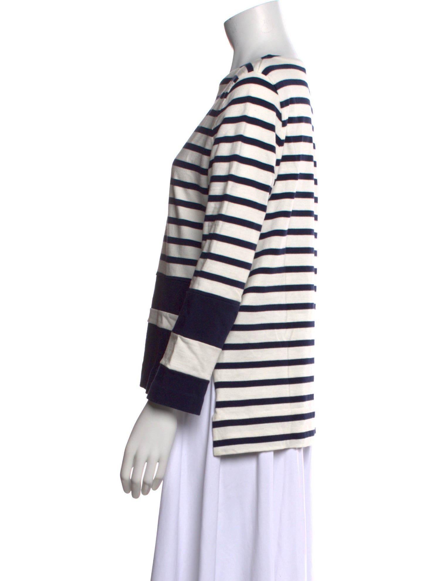 Celine Striped Scoop Neck Sweatshirt