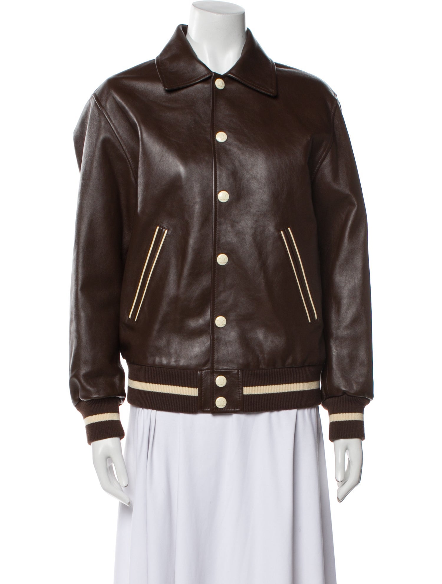 Celine Leather Bomber Jacket