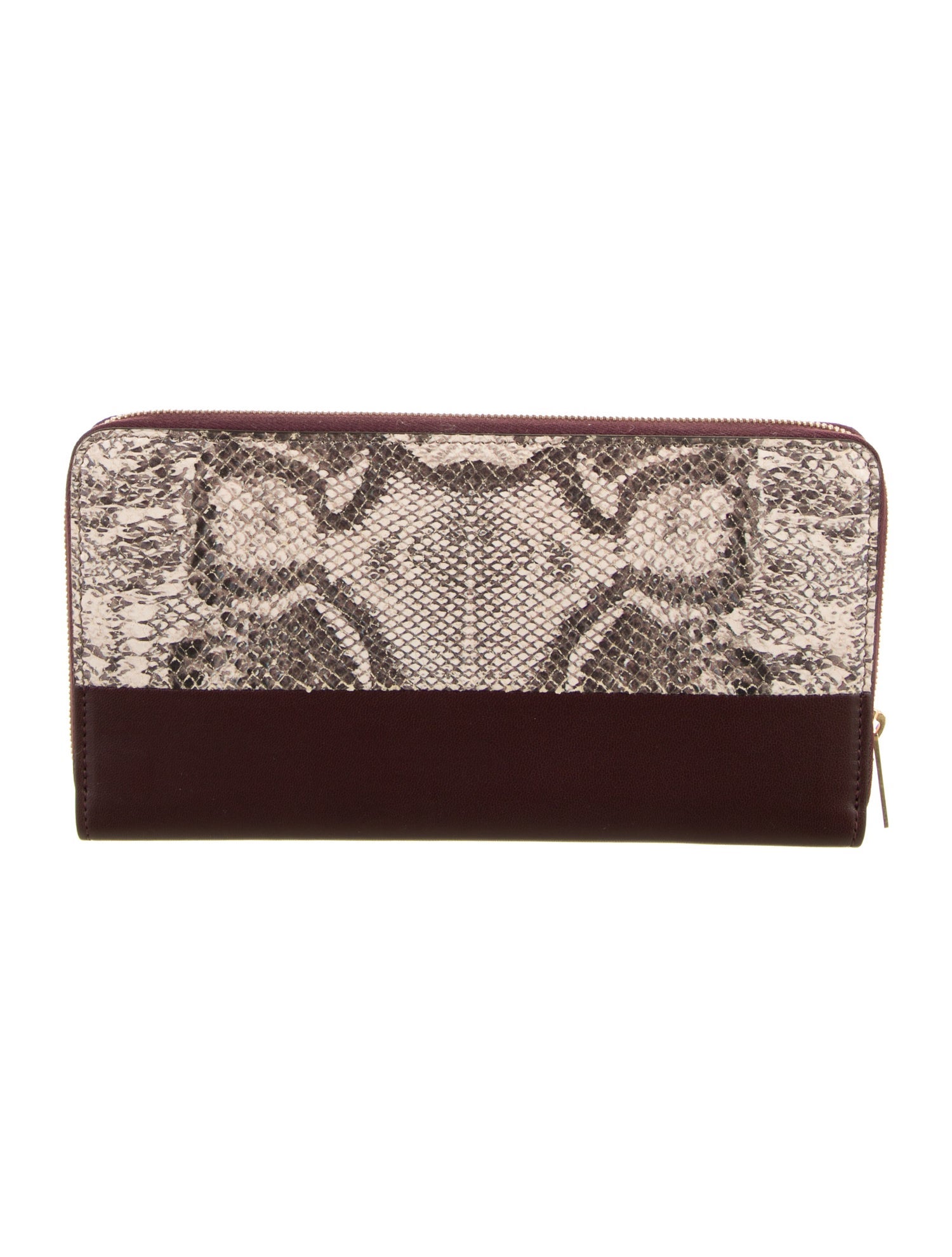Celine Leather Animal Print Continental Wallet