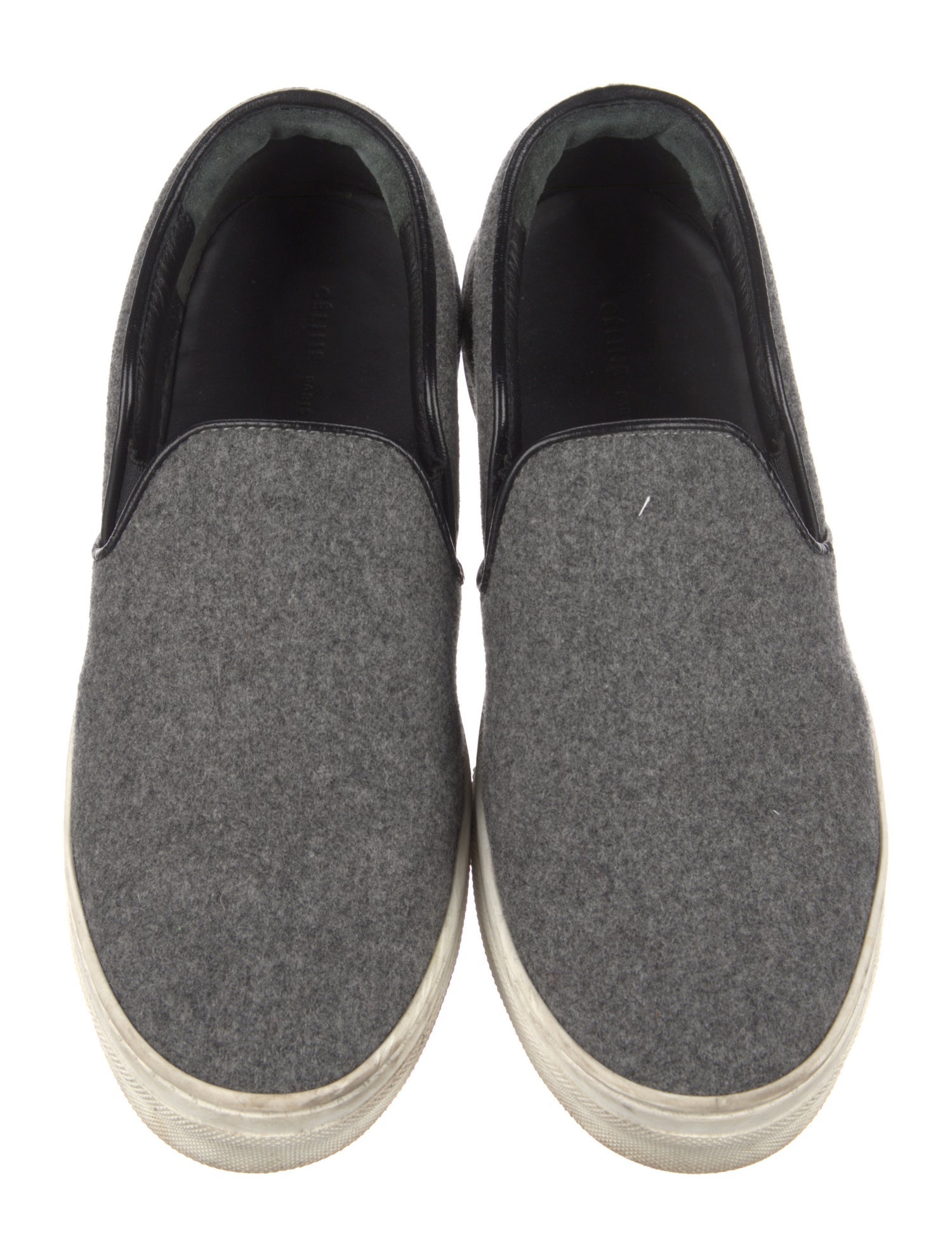 Celine Wool Leather Trim Embellishment Sneakers