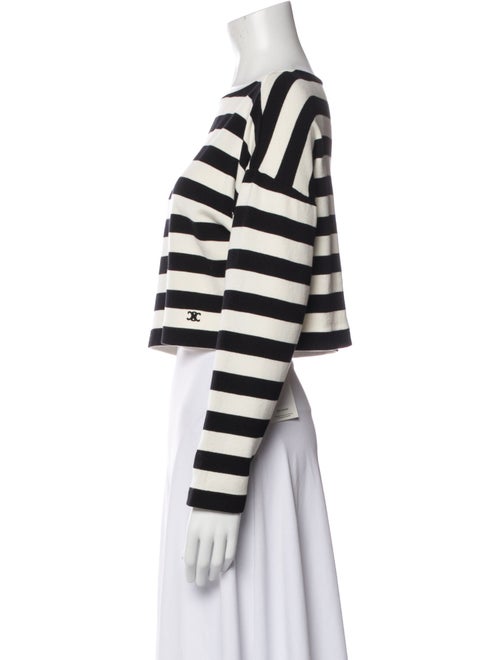 Celine Striped Bateau Neckline Crop Top