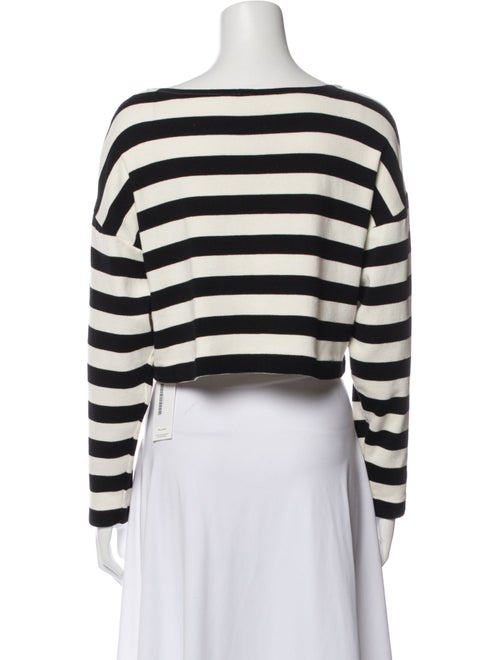 Celine Striped Bateau Neckline Crop Top