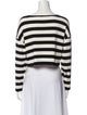 Celine Striped Bateau Neckline Crop Top