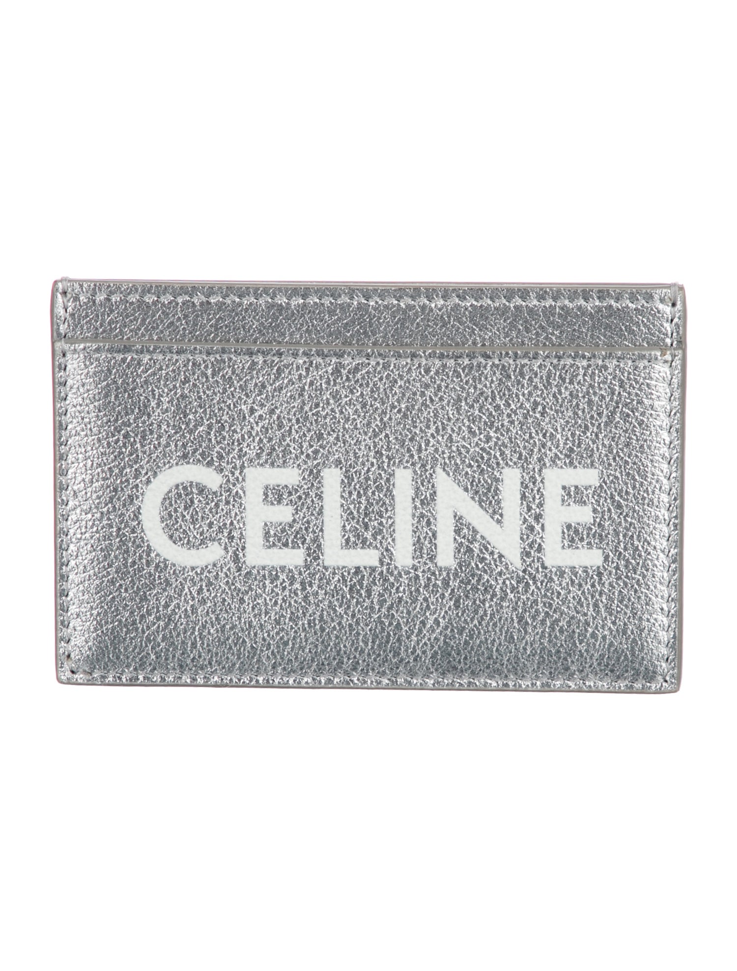 Celine Leather Graphic Print Card Holder