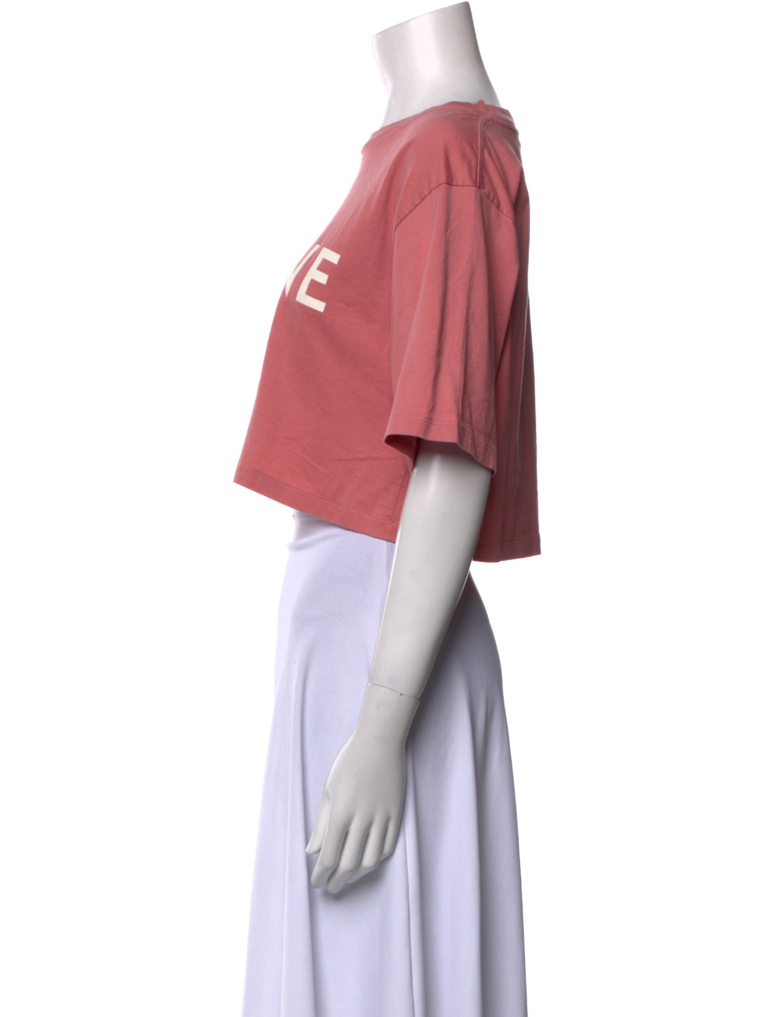 Celine Graphic Print Crew Neck Crop Top