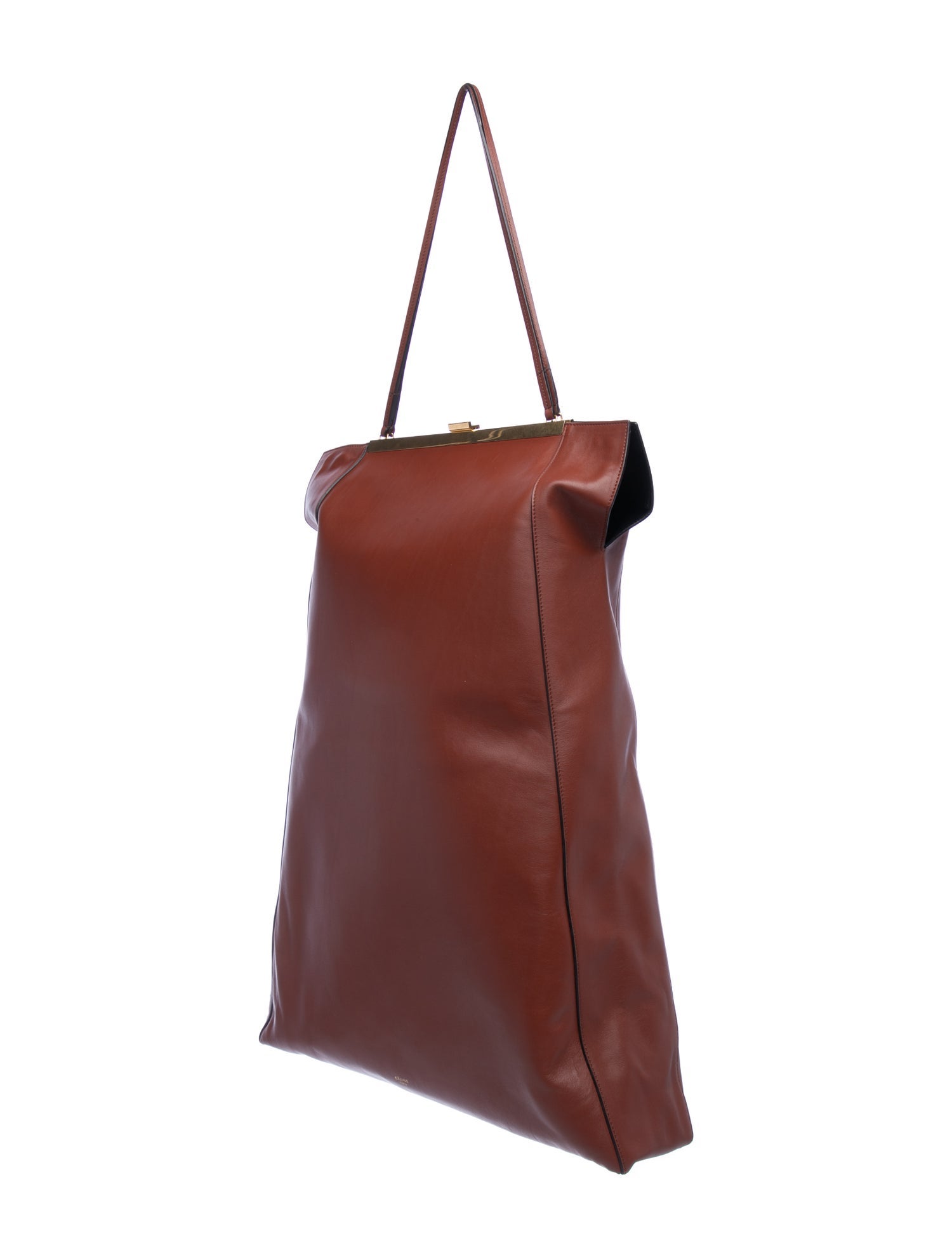 Celine Leather Clasp Cabas Tall