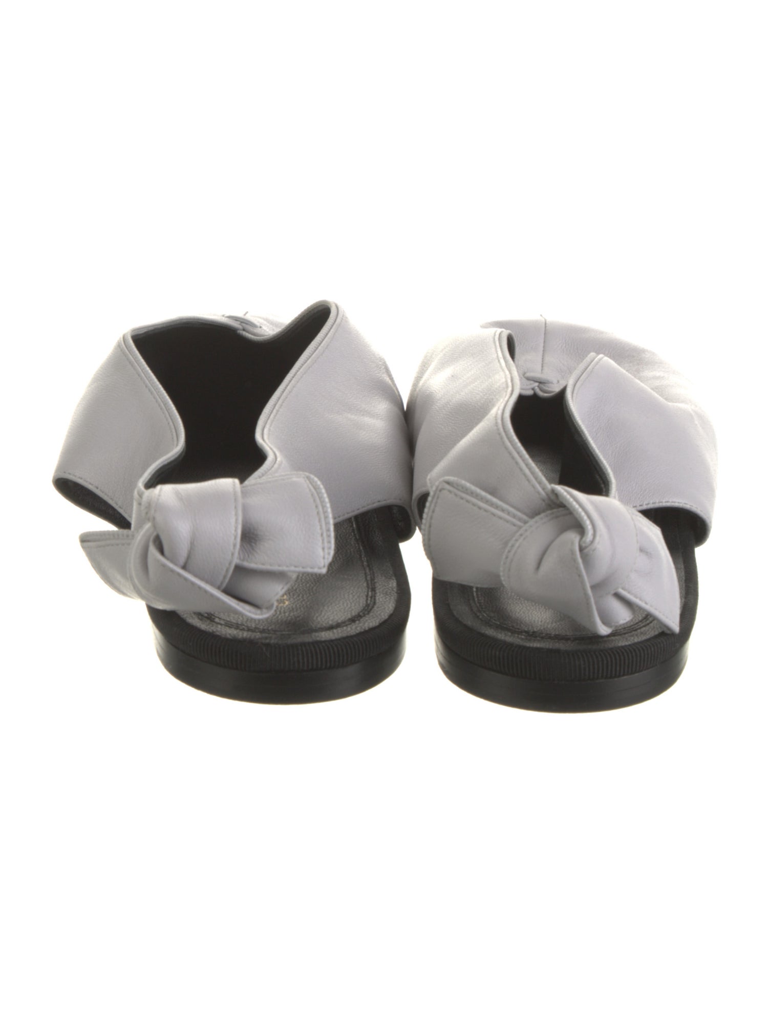 Celine Leather Grosgrain Trim Slingback Flats