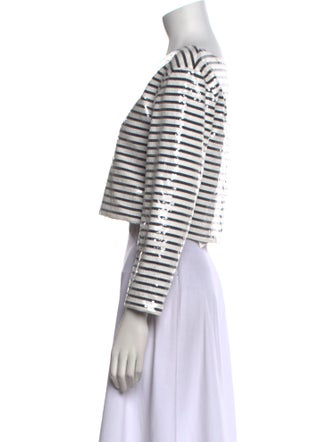 Celine Striped Scoop Neck Crop Top