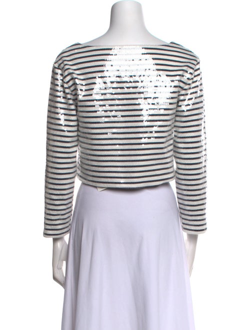 Celine Striped Scoop Neck Crop Top