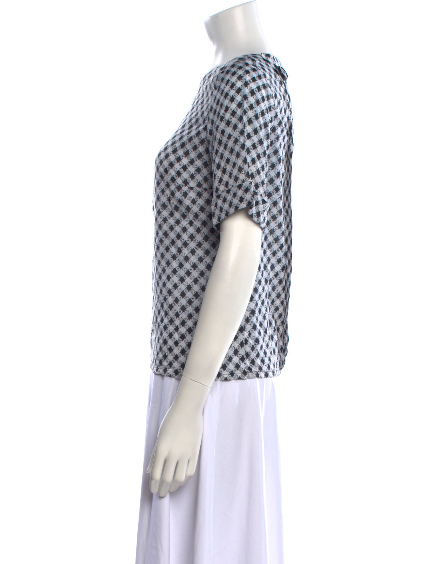 Celine Late 2000's - Early 2010's Plaid Print Top