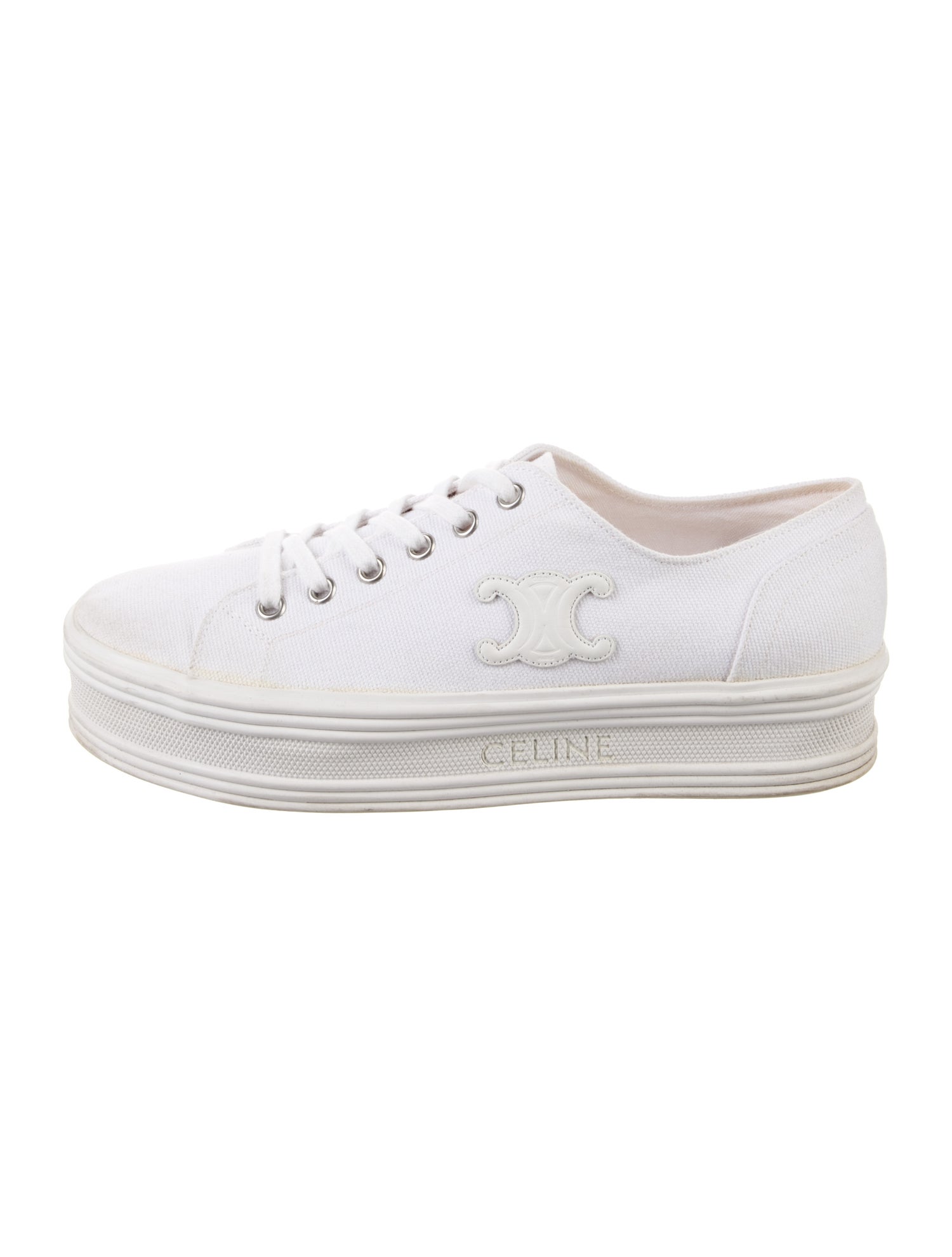 Celine Signature Logo Canvas Sneakers