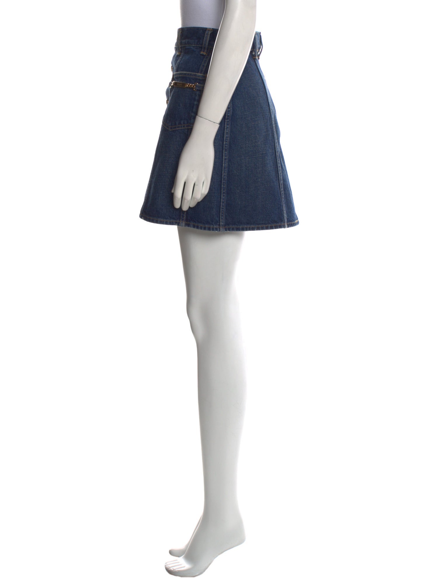 Celine Chain-Link Accents Mini Skirt