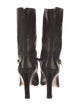 Celine Leather Chain-Link Accents Boots