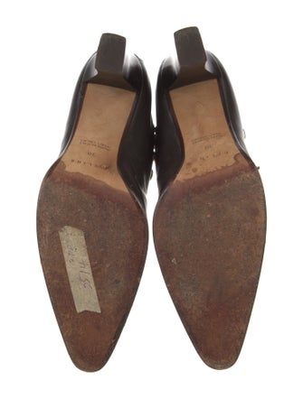 Celine Leather Chain-Link Accents Boots