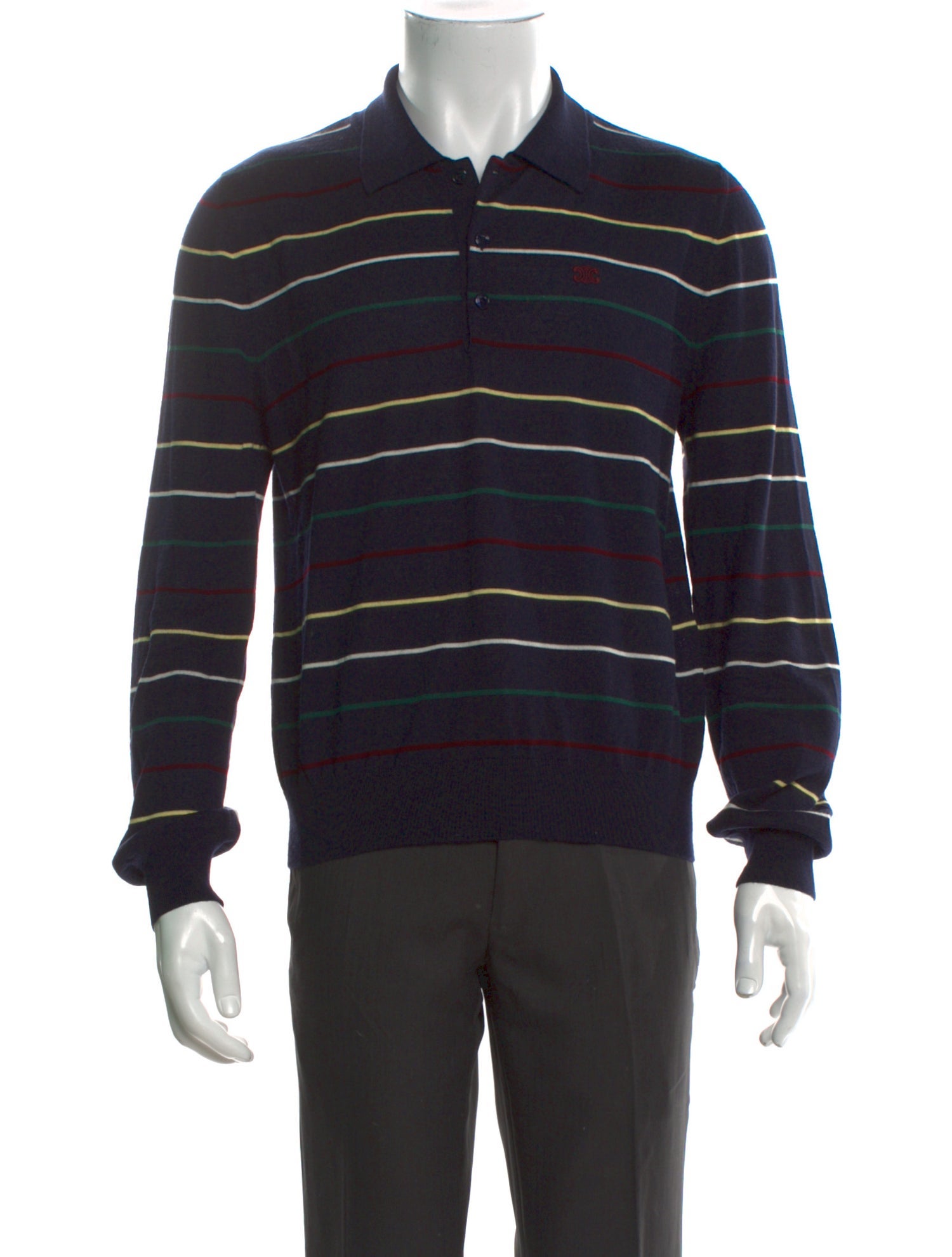 Celine Triomphe Wool Polo Sweater