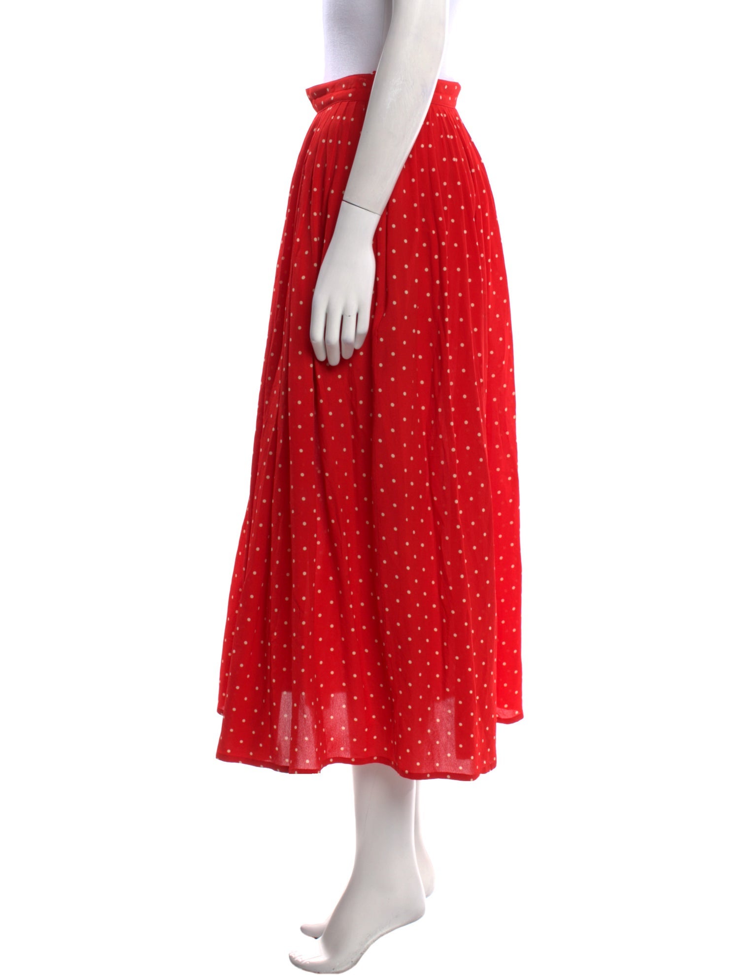 Celine Polka Dot Print Midi Length Skirt
