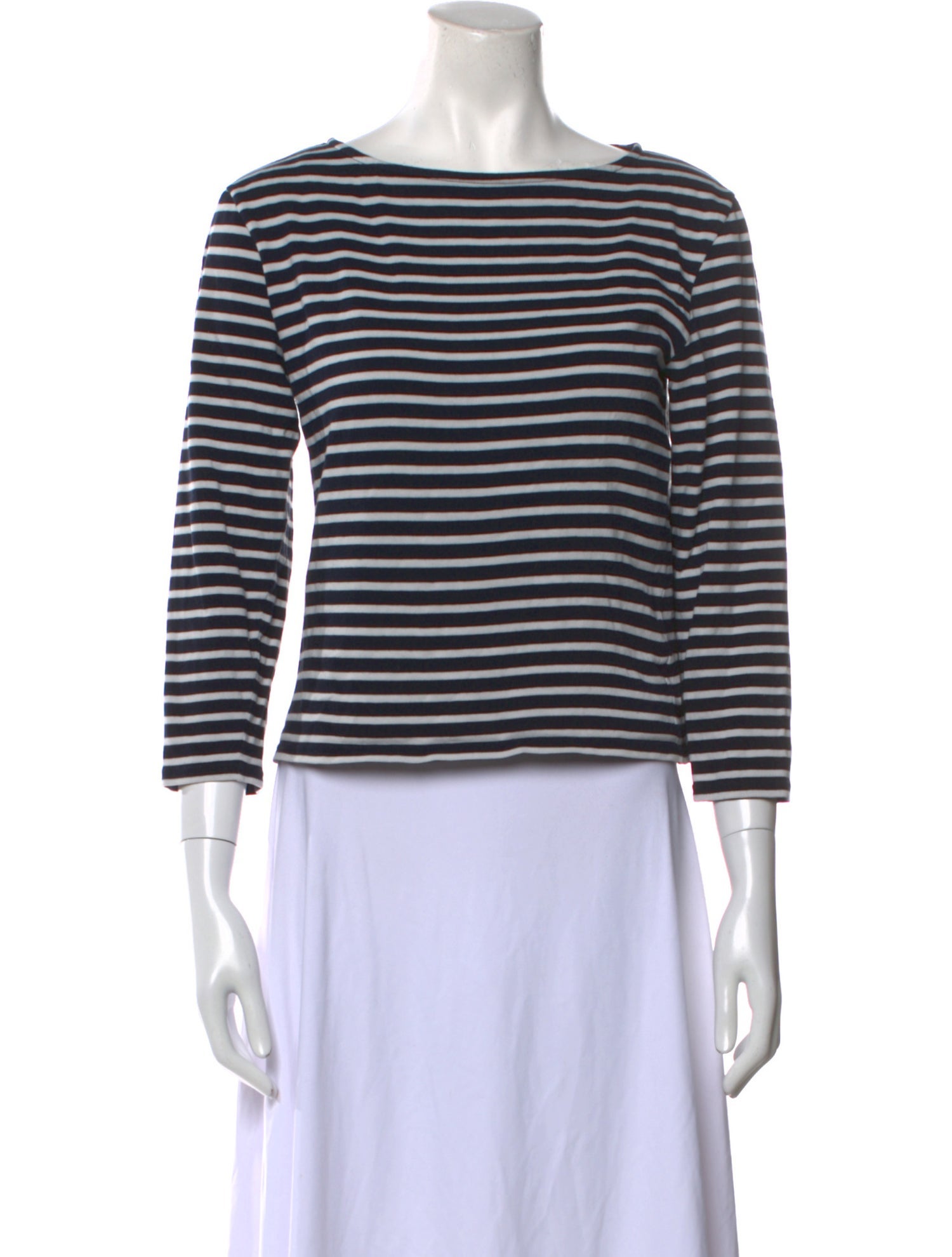 Celine Striped Bateau Neckline Top