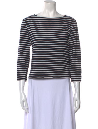 Celine Striped Bateau Neckline Top
