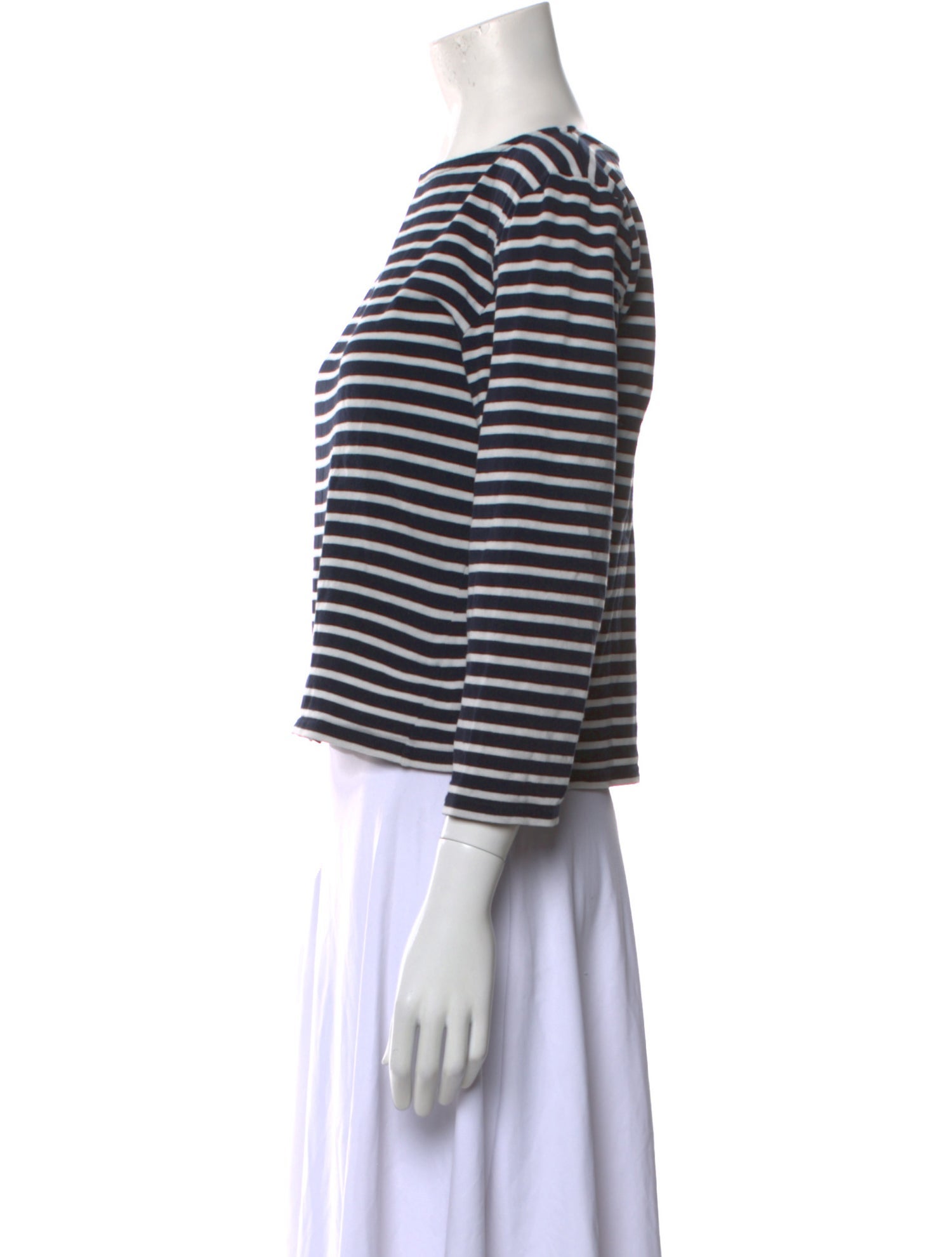 Celine Striped Bateau Neckline Top