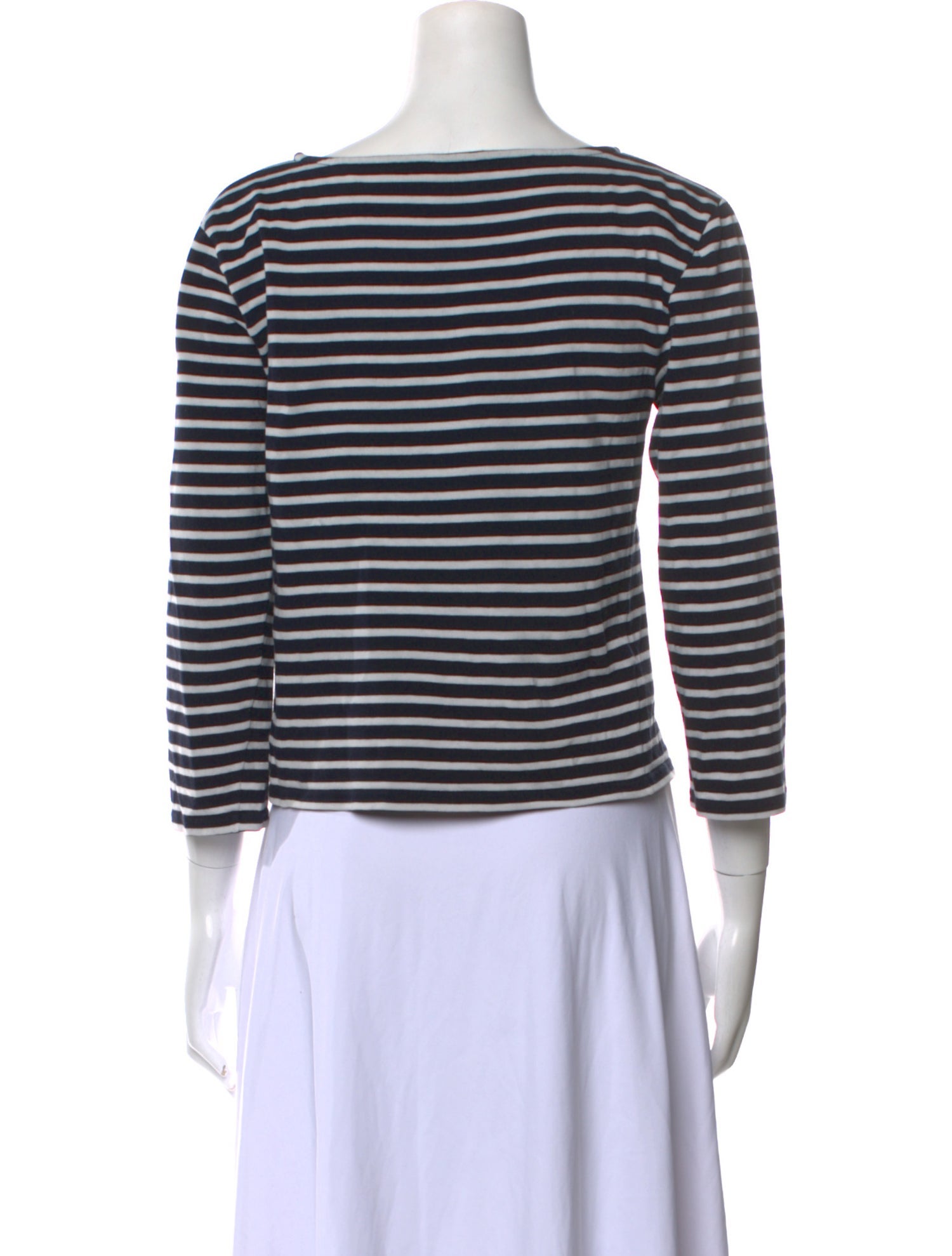 Celine Striped Bateau Neckline Top