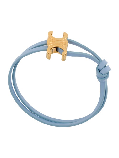 Celine Leather Triomphe Clasp Bracelet