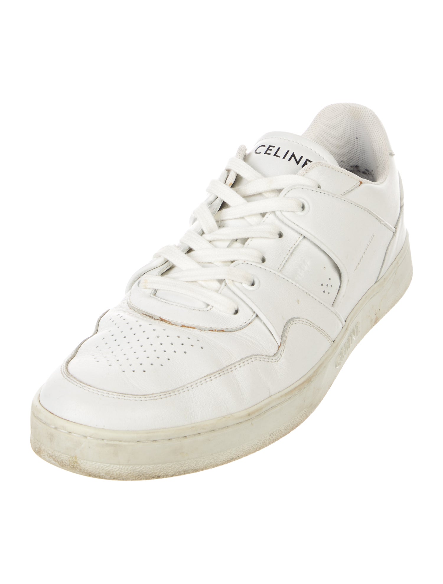 Celine Leather Lasercut Accents Sneakers