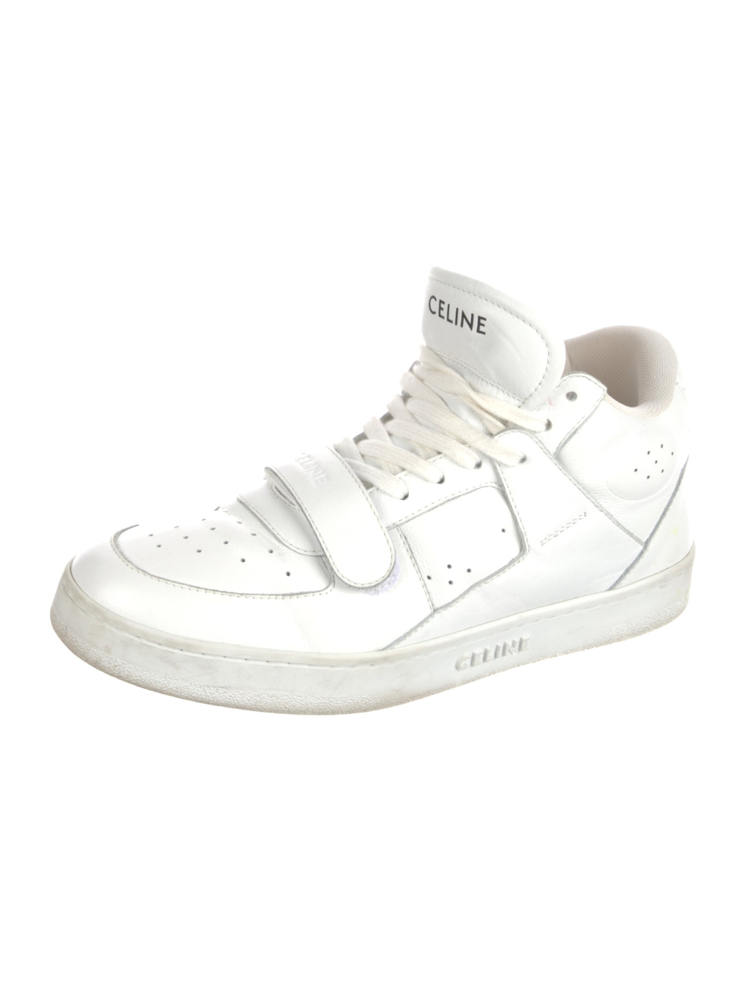 Celine Leather Lasercut Accents Sneakers