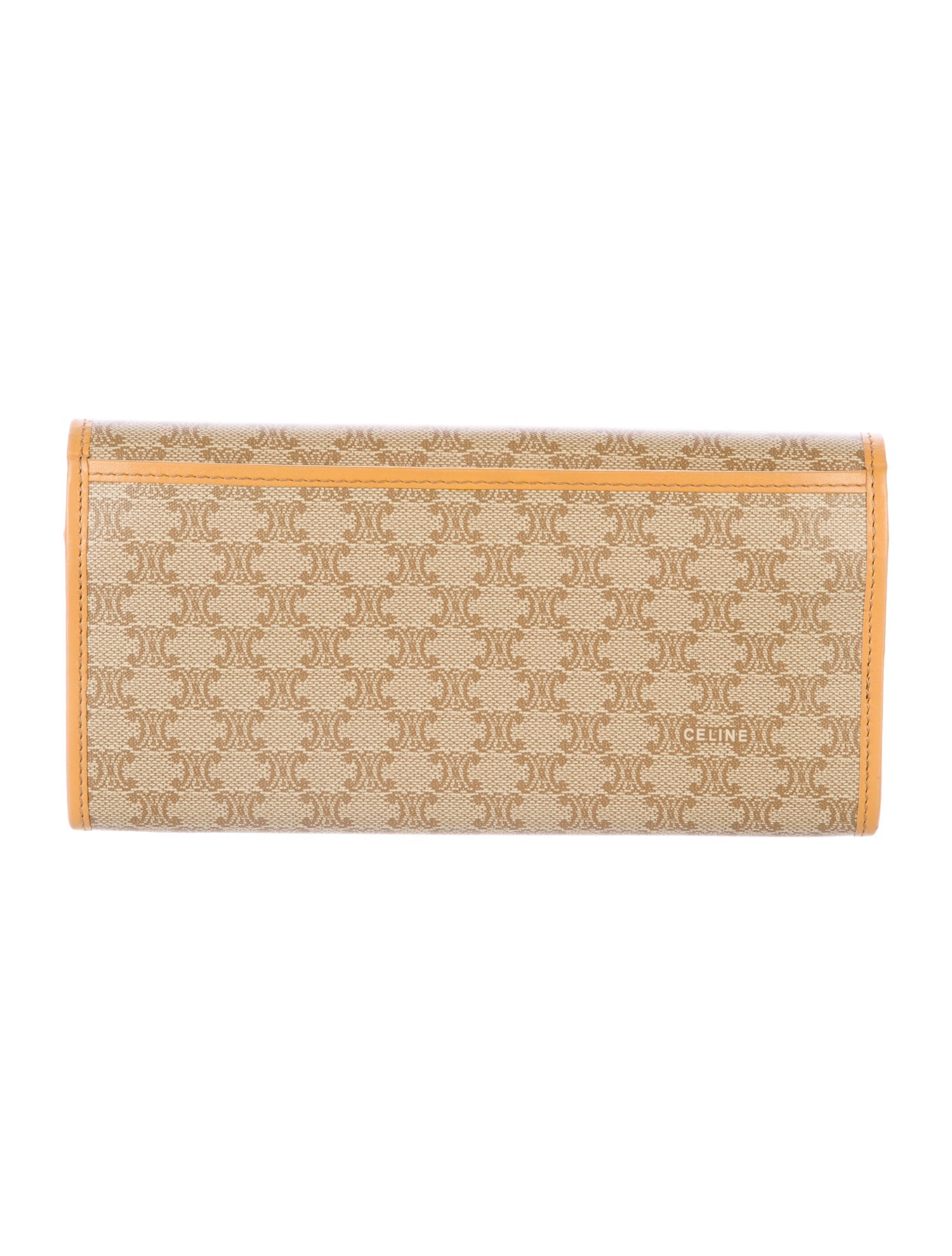 Celine Vintage Macadam Continental Wallet Signature Logo Continental Wallet