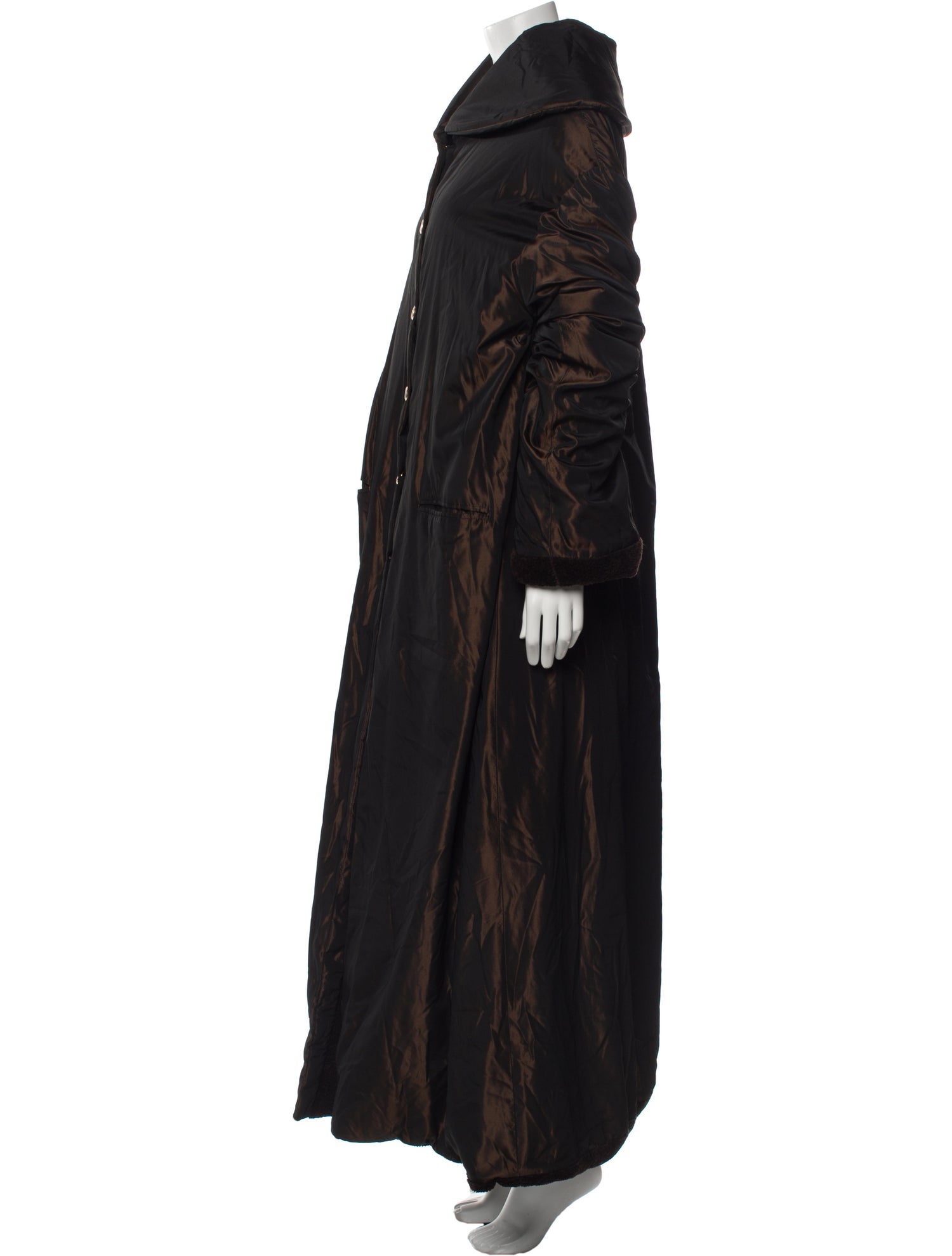 Celine Vintage Silk Faux Fur Coat