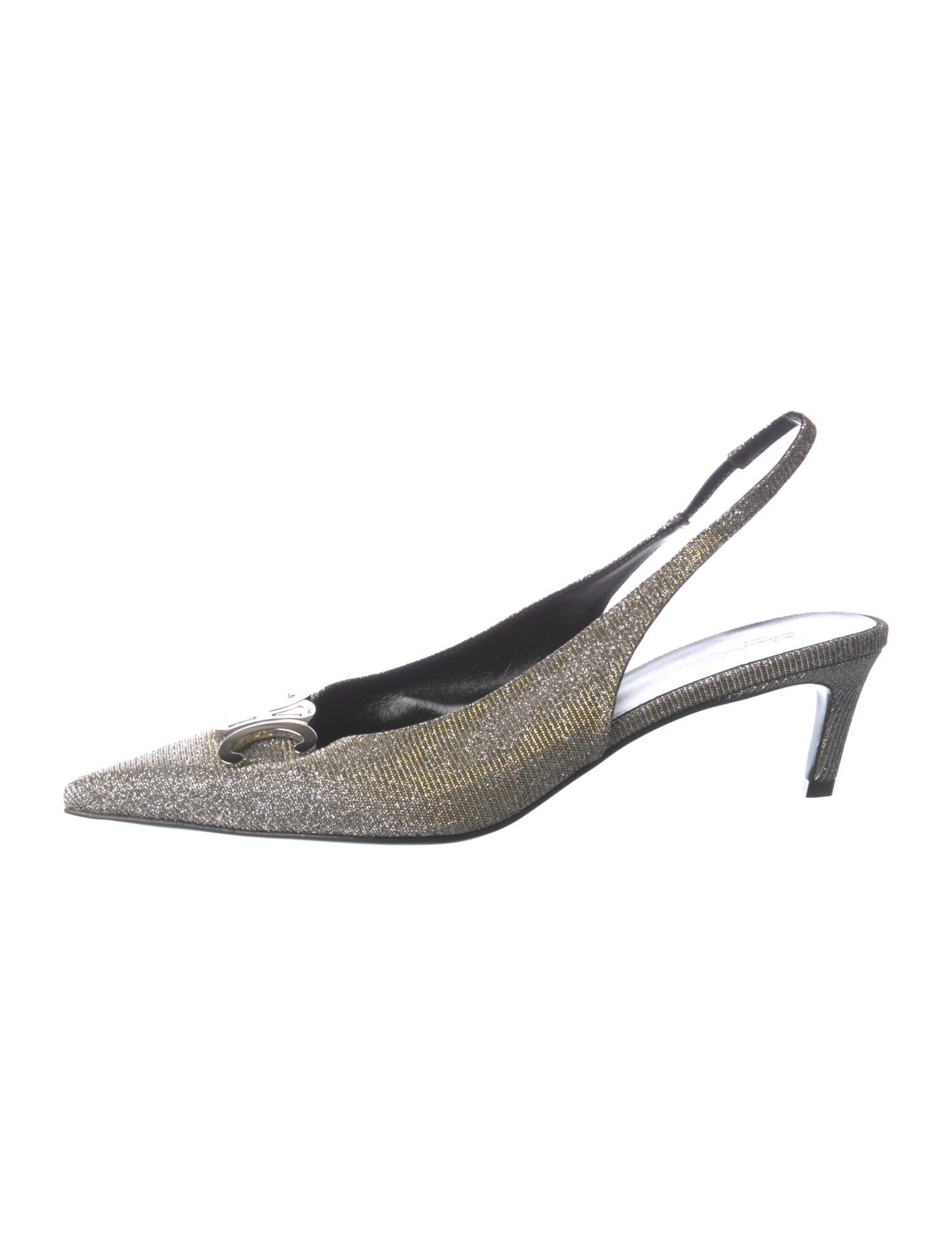 Celine Alma Glitter Slingback Pumps